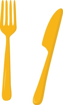 Plastic Fork and Knife for Zero Waste Day vector