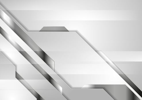 Grey metallic abstract technology geometric background vector