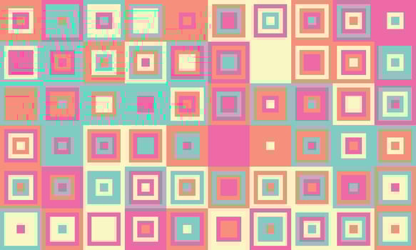 Geometric grid pattern with textured cubes and bright colours. Great for trendy, minimal designs, fabric prints, or background decor. vector