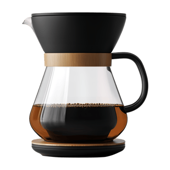 Coffee Maker with Glass Carafe on Transparent Background png