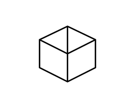 Delivery packaging icon. Cargo cardboard box icons. Carton package sign from line geometric shapes. vector