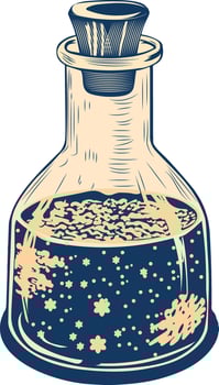 Urine flask illustration in vintage style vector