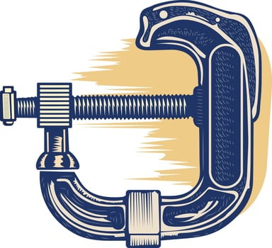 Medical clamp illustration in vintage style vector