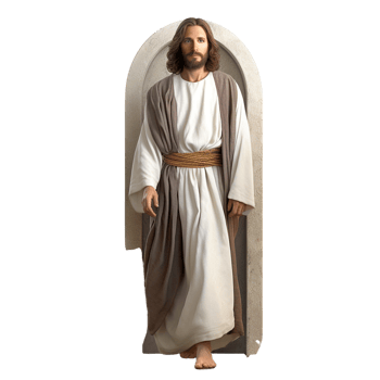 Religious Jesus Christ Figurine in Traditional Robes png