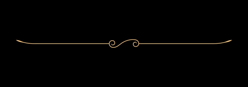 Thin gold border with filigree for premium, vintage style. vector