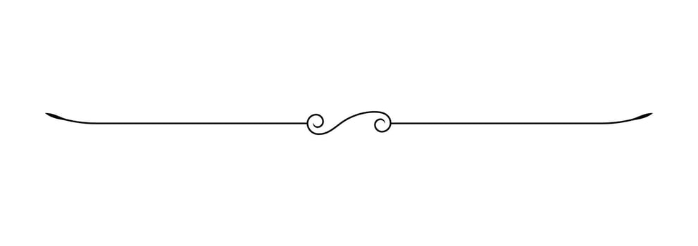 Thin line border with classic swirls for decorative templates. vector