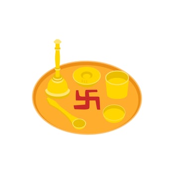 Pooja Thali, Diwali, Hindu, Indian Symbol Illustration vector