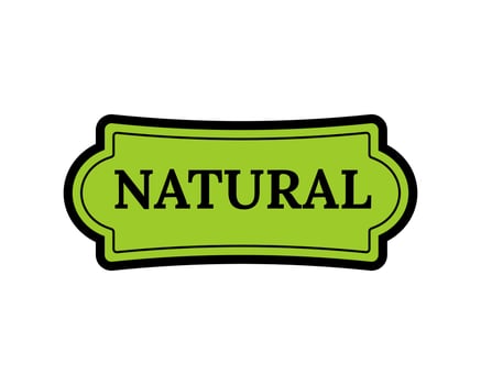Green and black eco label for healthy, vegan, and organic items. vector