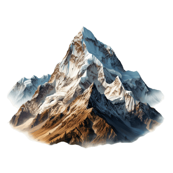 Dramatic Alpine Mountain Landscape with Sharp Peaks and Snow png