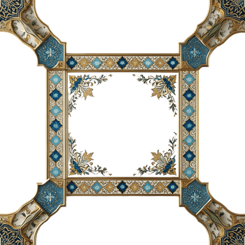 ornate frame with blue and gold decorations png