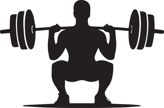 Barbell Strength Training CrossFit Silhouette Art vector