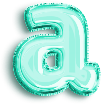 Turquoise Foil Balloon Lowercase Letter A png