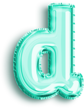 Turquoise Foil Balloon Lowercase Letter D png