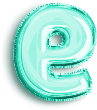 Turquoise Foil Balloon Lowercase Letter E png