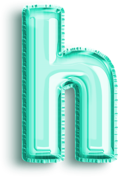 Turquoise Foil Balloon Lowercase Letter H png