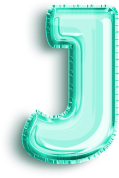 Turquoise Foil Balloon Uppercase Letter J png