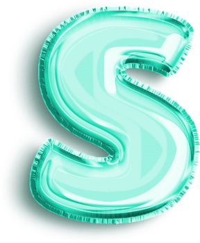 Turquoise Foil Balloon Lowercase Letter S png