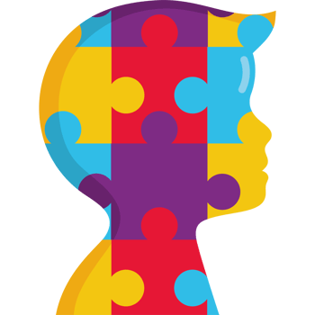 autism puzzle in child shape png