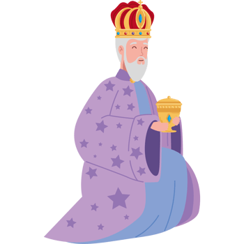 epiphany wise king melchior with gift png