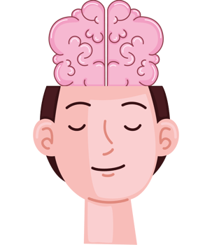 man with brain organ png