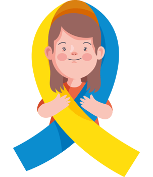 down syndrome girl and ribbon png