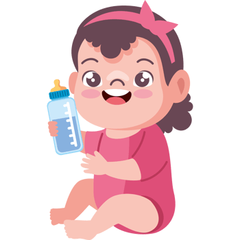 baby with bottle object png