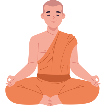 buddhist monk in lotus pose png