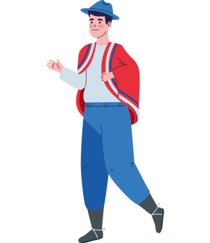 chile man with hand woven chamanto png
