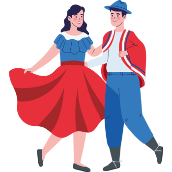 chile cueca dancers character png