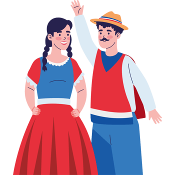 chile cueca dancers portrait png
