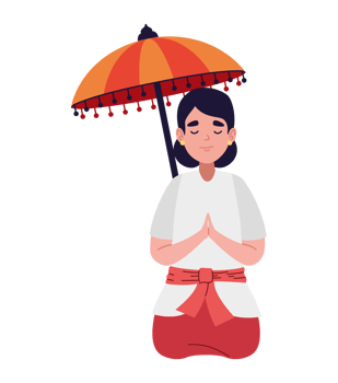 nyepi woman with umbrella png