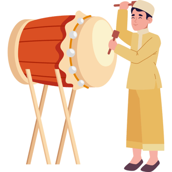 idul fitri man with drum png