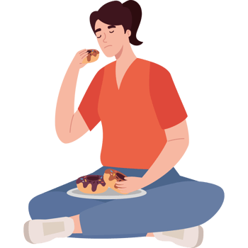 bulimia woman with eat disorder png