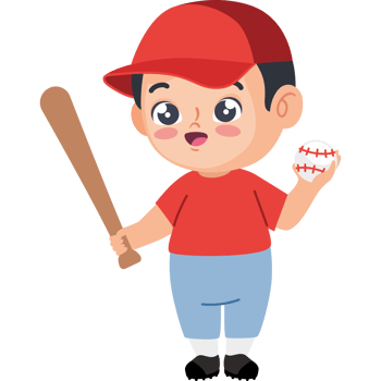 cute boy practicing baseball png