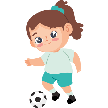 girl kicking a soccer ball png