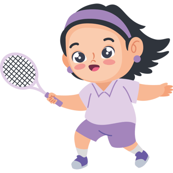 cute girl playing tennis png
