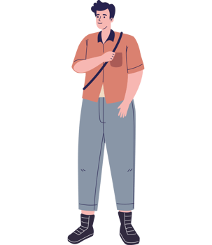happy man wearing spring clothes png