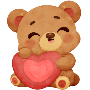 heart brown bear png