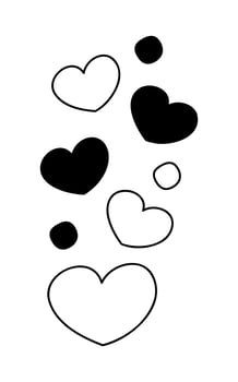 Hearts and spots. Clip art hand draw illustration. vector