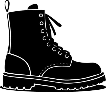 Black Combat Boot Silhouette for Fashion and Military Design vector