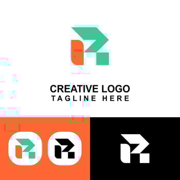 Perfect graphic logo with letter R concept. vector