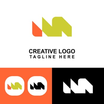 illustration logo template with M shape. vector