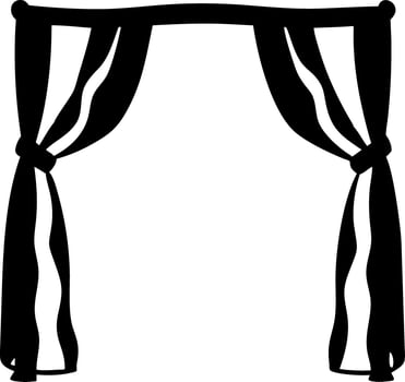 Elegant Theater Curtain Silhouette for Stage Design and Decoration vector