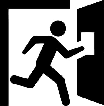 Emergency Exit Sign Safe Evacuation Symbol for Public Safety Instructions vector
