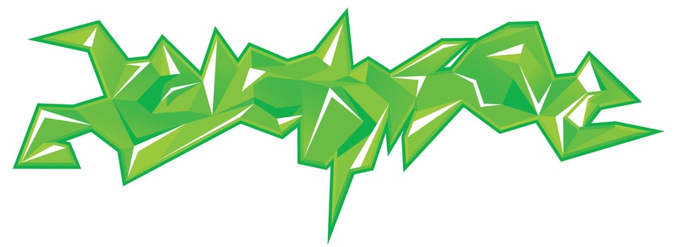 Graffiti urban art illustration. Vibrant colors 3d abstract shapes isolated on white background. Printing on t-shirt vector