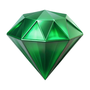 Green Multi-Faceted Sparkling Gemstone for Luxurious and Decorative Art png