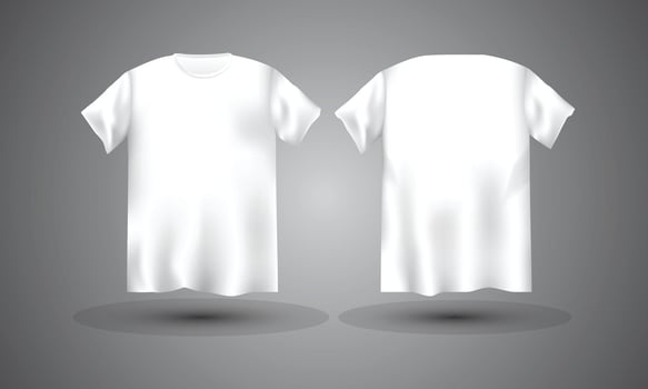 White T-shirt mockup front and back illustrations vector