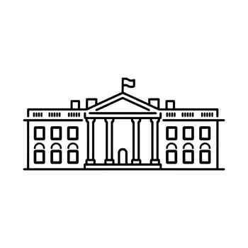 White house USA icon on white background vector