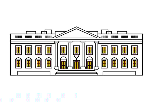 White house USA icon, outline style vector