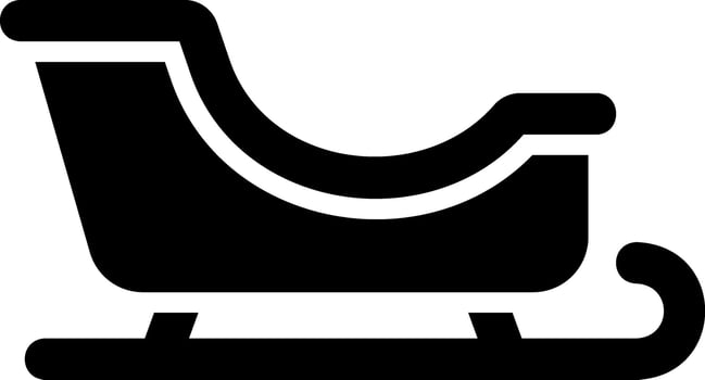 Santa Sleigh Solid Icon - Festive Christmas Decoration vector